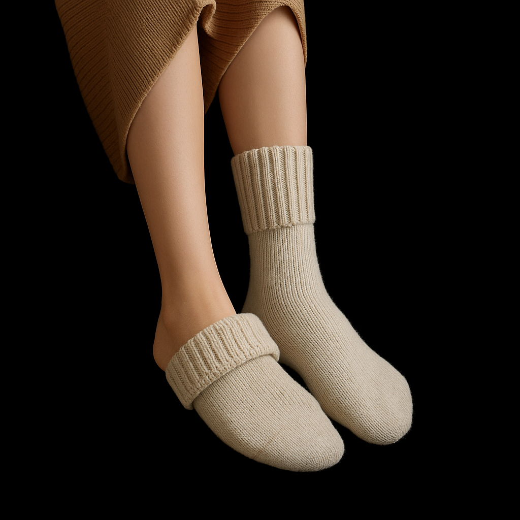 NomadsX 5 Pairs Plush Thermal Crew Socks — One Size, Neutral Tones