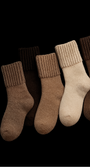 NomadsX 5 Pairs Plush Thermal Crew Socks — One Size, Neutral Tones